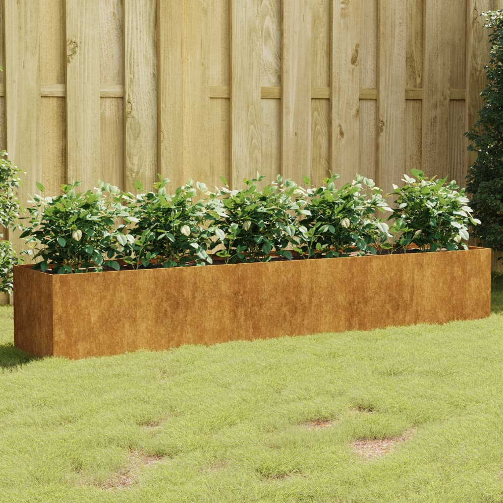 vidaXL Garden Wall Planter 19.7"x6.3"x3.9" Corten Steel-9