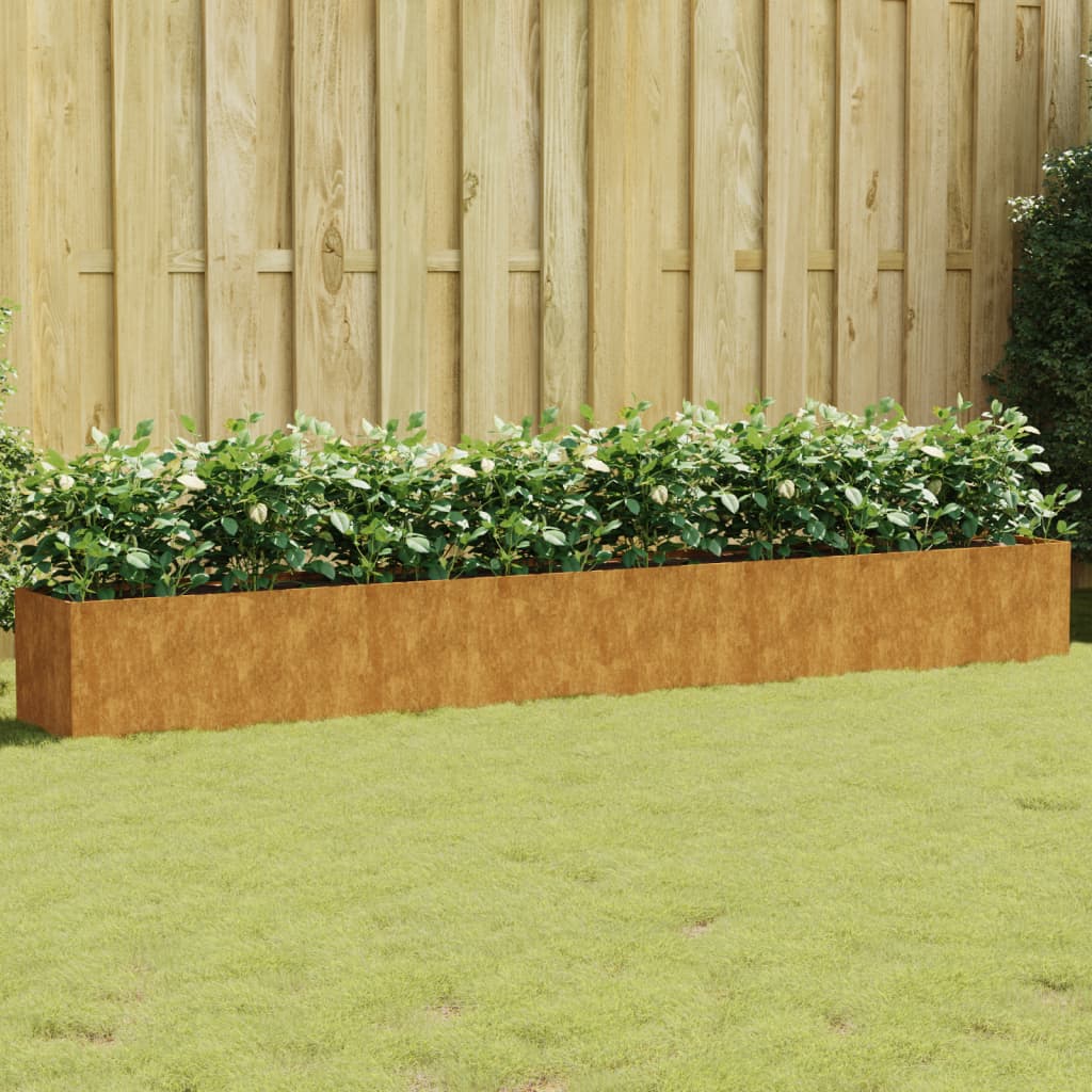 vidaXL Garden Wall Planter 19.7"x6.3"x3.9" Corten Steel-11