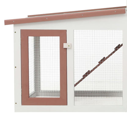 vidaXL Rabbit Hutch Bunny Cage with Pull Out Tray and Ramp Solid Pine Wood-2