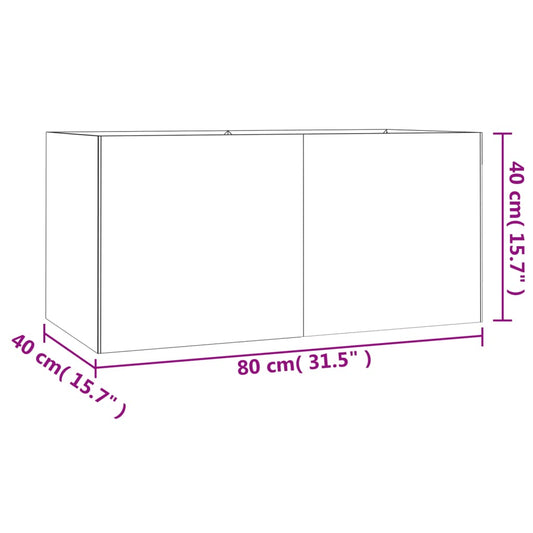 vidaXL Garden Wall Planter 19.7"x6.3"x3.9" Corten Steel-0